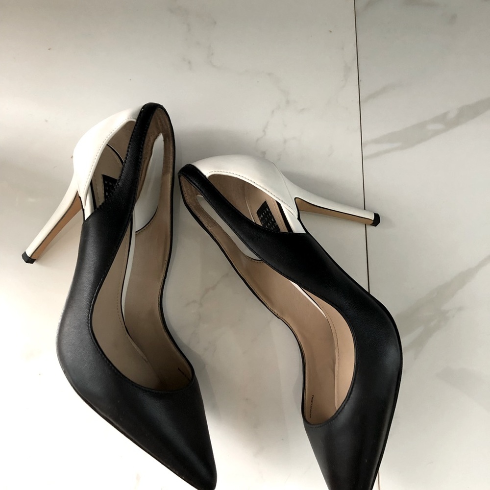 White House black market , black/ white shoes 8.5